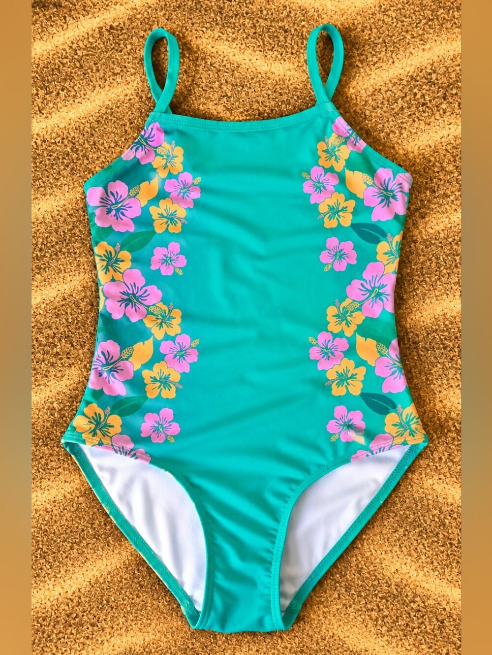 Old Navy girls Size 8 (M) one-piece swimsuit tropical floral print